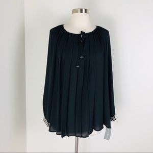 My Collection Beautiful Elegant Blouse with pearls